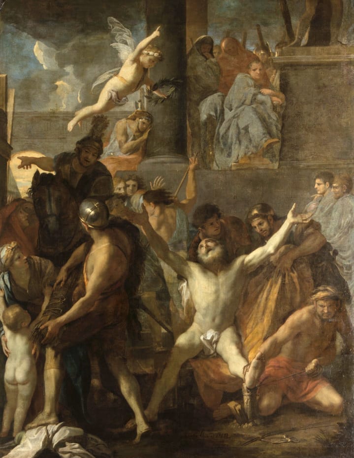 Peinture du crucifiement de saint André par Charles le Brun