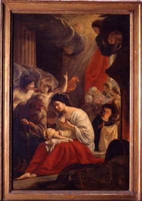 Peinture de La nativité de la Vierge par Matthieu Le Nain