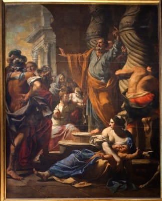 Peinture de la prédication de saint Pierre à Jérusalem par Charles Poërson