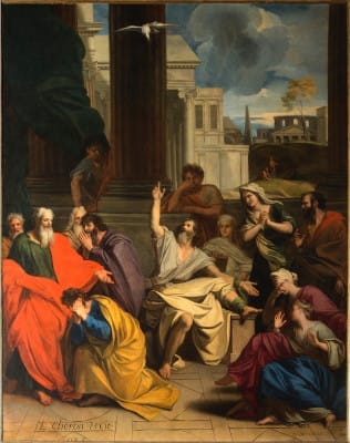 Peinture de la prédication d'Agabus à saint Paul par Louis Chéron