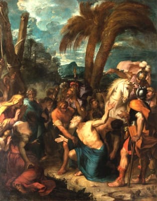 Peinture de saint André tressaillant de joie à la vue de son supplice par Gabriel Blanchard le Neuveu
